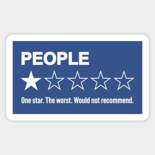 People, One Star, The Worst, Would Not Recommend: Funny Human Rating Sticker